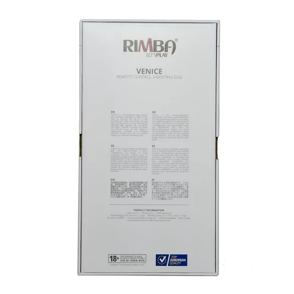 Rimba Venice - δονητικό αυγό με τηλεχειριστήριο, επαναφορτιζόμενο - μαύρο