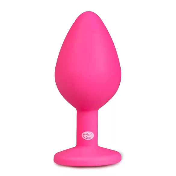 Easytoys Diamond - πρωκτική σφήνα με λευκή πέτρα - μεσαία - ροζ