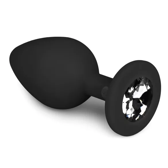 Easytoys Diamond - πρωκτική σφήνα με πέτρα - μεσαίο μέγεθος - μαύρο