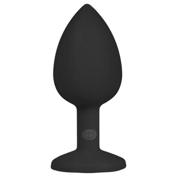 Easytoys Diamond - πρωκτική σφήνα με λευκή πέτρα - μικρή - μαύρο
