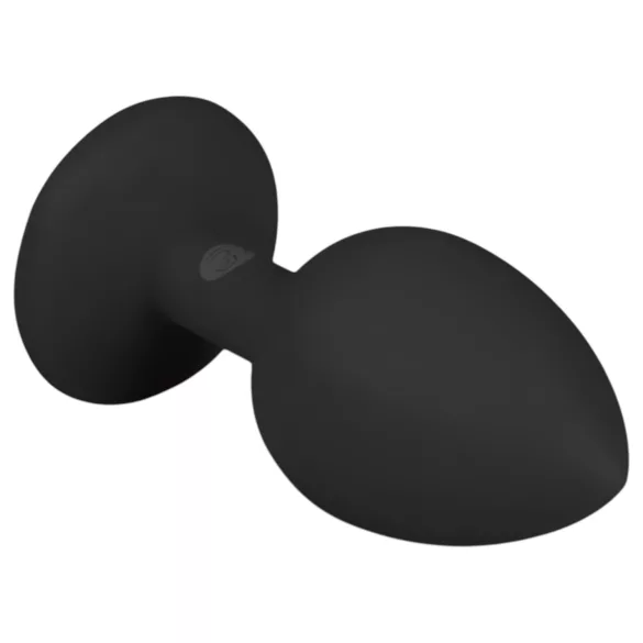 Easytoys Diamond - πρωκτική σφήνα με λευκή πέτρα - μικρή - μαύρο