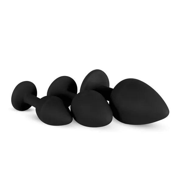 Easytoys Diamond - σετ πρωκτικά βύσματα - μαύρο