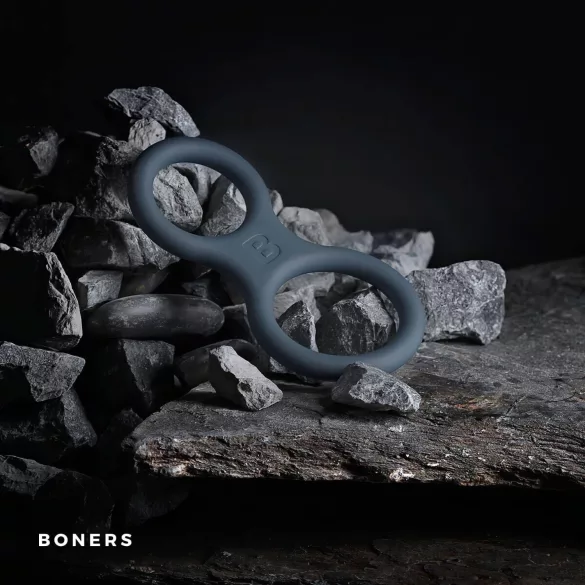 Boners Classic - δαχτυλίδι πέους και όρχεων - σιλικόνη γκρι