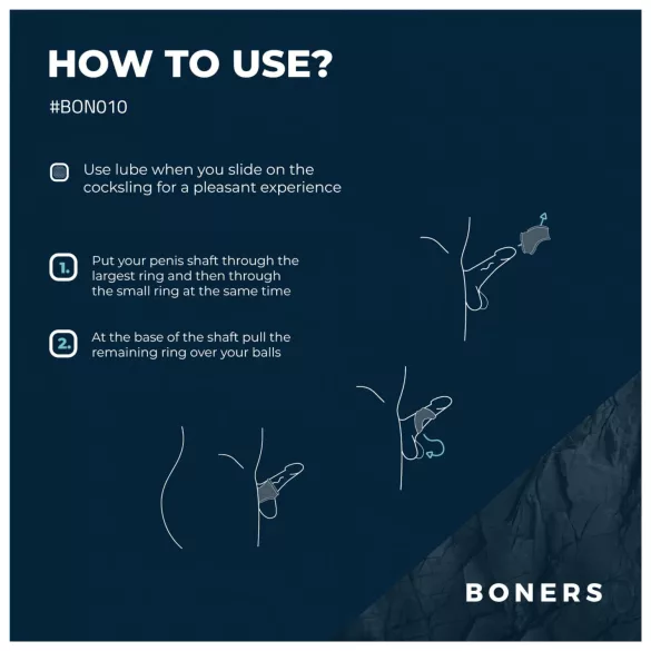 Boners - δακτύλιος πέους & διαστολέας όρχεων - σιλικόνη γκρι