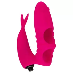   Easytoys - δαχτυλίδι δόνησης 2 σε 1 - δονητής δακτύλου ροζ