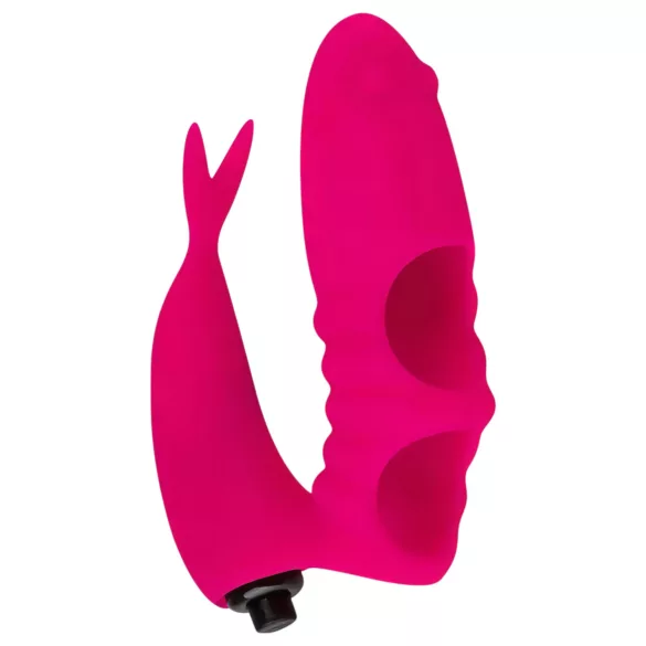 Easytoys - δαχτυλίδι δόνησης 2 σε 1 - δονητής δακτύλου ροζ