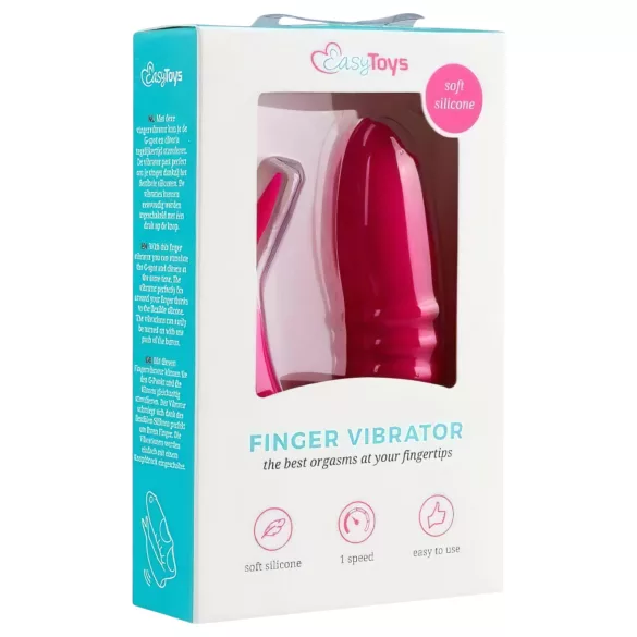 Easytoys - δαχτυλίδι δόνησης 2 σε 1 - δονητής δακτύλου ροζ