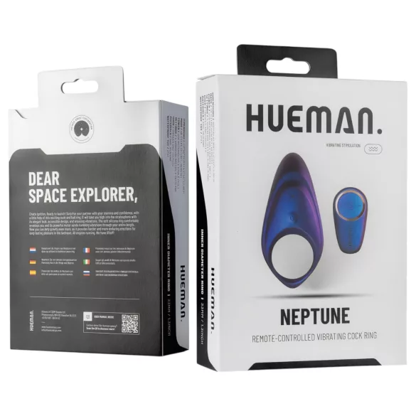 Hueman Neptune - δαχτυλίδι πέους με δόνηση αδιάβροχο - μωβ