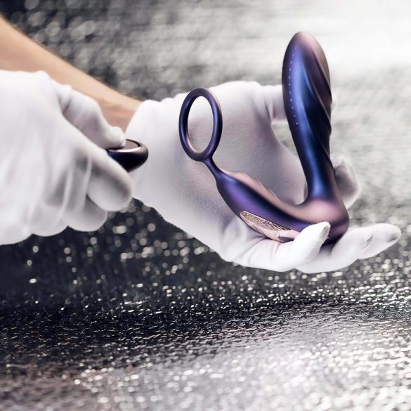 Hueman Black Hole - ραδιοφωνικός δονητής πρωκτού με δαχτυλίδι πέους (μοβ)