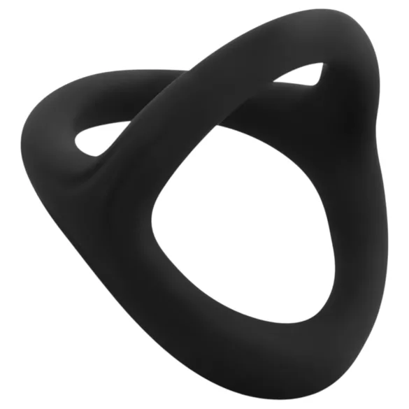 Easytoys - δαχτυλίδι πέους και όρχεων - ελαστικό - μαύρο