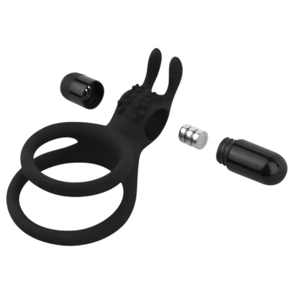 Easytoys - Δαχτυλίδι Πέους & Όρχεων με Δόνηση - σιλικόνη μαύρο