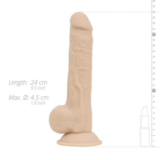 Real Fantasy Quentin - clamp-on, lifelike dildo (24cm) - natural