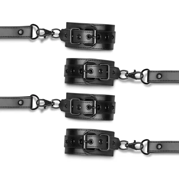 Bedroom Fantasies - δεσμά αστραγάλου και καρπού - δέρμα - μαύρο