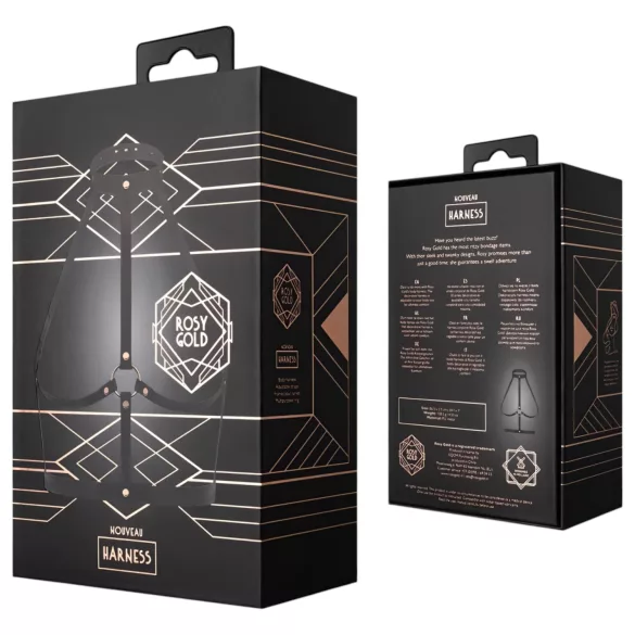 Rosy Gold - σέξι κορμάκι - διχτυωτό - μαύρο/ροζ χρυσό