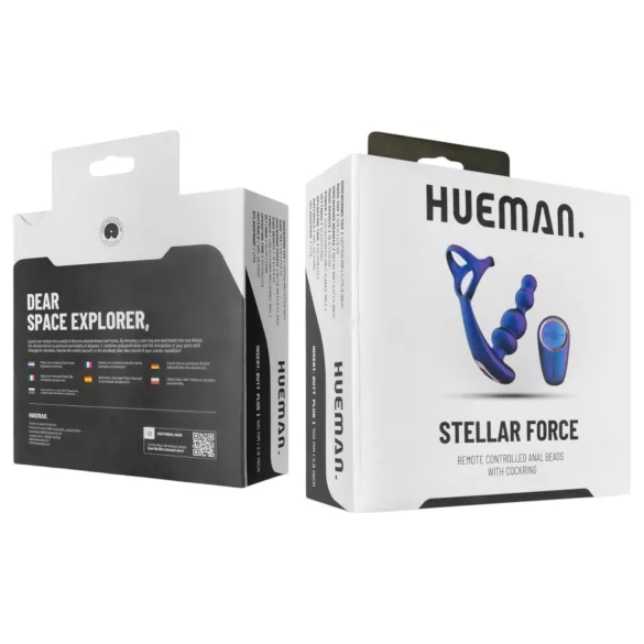 Hueman Stellar Force - δονητής πρωκτού και δαχτυλίδι πέους (μωβ)