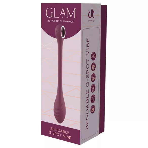 Glam - Επαναφορτιζόμενος εύκαμπτος G-σημείο δονητής, αδιάβροχος (μωβ)