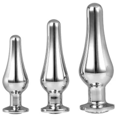   Gleaming Love - σετ πρωκτικών plugs (ασημί, 3 τεμαχίων)