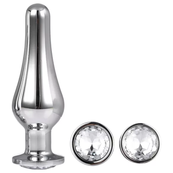 Gleaming Love - σετ πρωκτικών plugs (ασημί, 3 τεμαχίων)