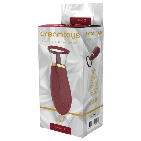 Dreamtoys - δονητής με αναρρόφηση και γλειφοδονητής - μπορντό