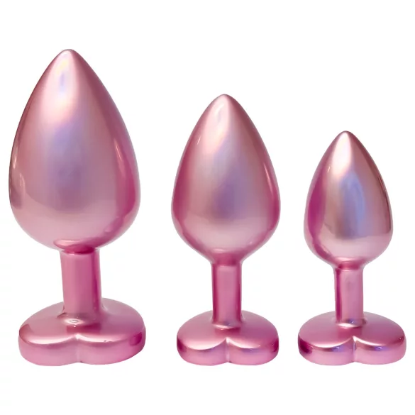 Dreamtoys Gleaming Love - σετ πρωκτικών plug με καρδιά (ροζ)