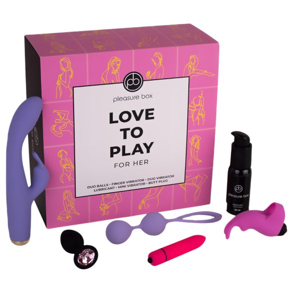 Pleasure Box Love to Play - σετ δονητών 6 τεμαχίων (ροζ-λιλά)