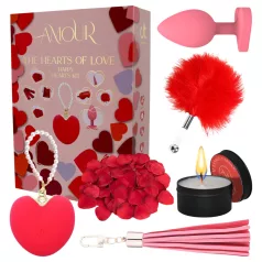   Dreamtoys Amour - δονητής καρδιά σετ δώρου (κόκκινο)