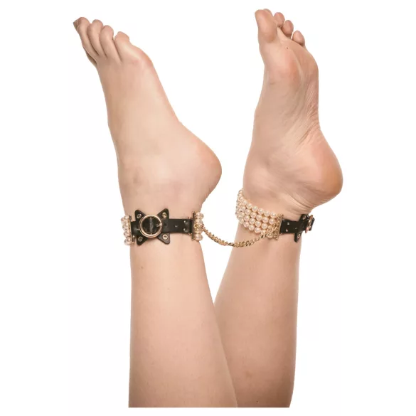 Allure - χειροπέδες αστραγάλου με πέρλες - μαύρο