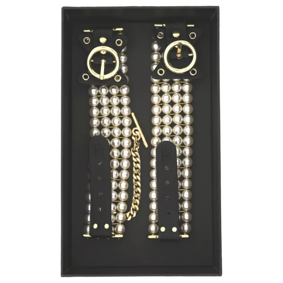 Allure - χειροπέδες αστραγάλου με πέρλες - μαύρο