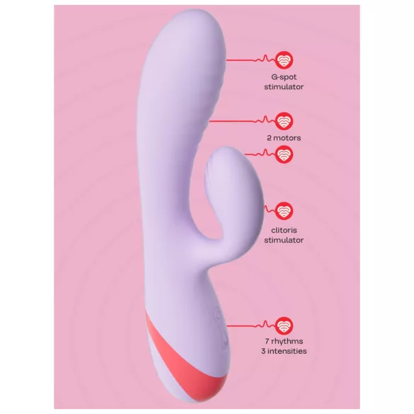 Dreamtoys Love Signal - δονητής με κλειτοριδικό βραχίονα (μωβ)