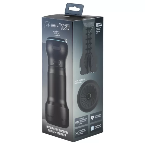 Kiiroo PowerBlow + Feel Pocket τσέπης ανδρικός μαλακός onanιστής (μαύρο)