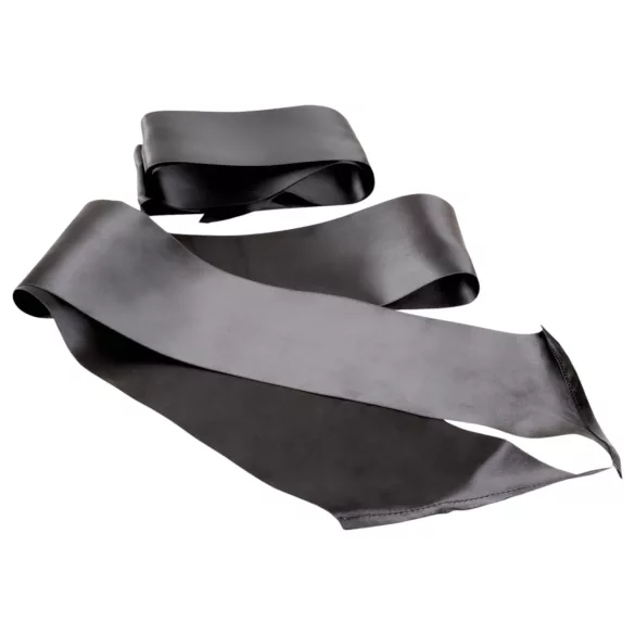 S&M - σετ μεταξένιο μαντήλι δεσίματος - μαύρο (2 τεμάχια)