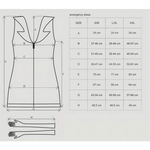 Obsessive Emergency - στολή νοσοκόμας - σετ - λευκό (S/M)