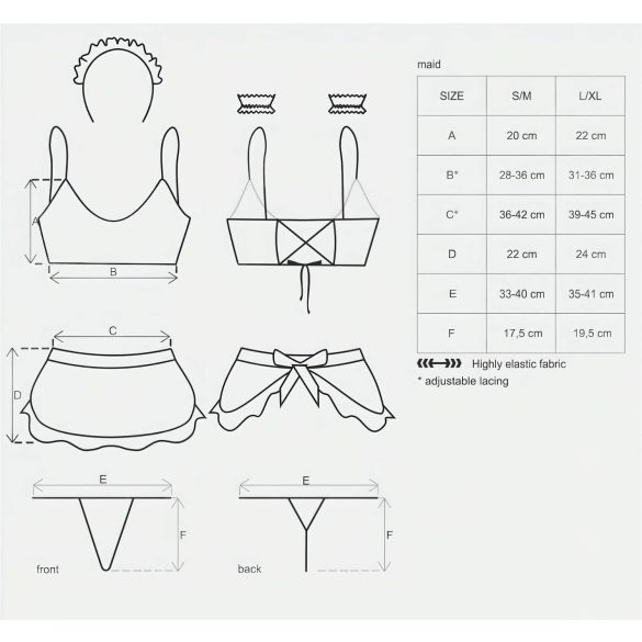Obsessive Maid - Σέξι σετ στολής καμαριέρας (5 κομμάτια)