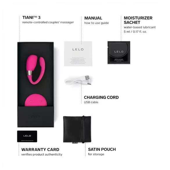 LELO Tiani 3 - δονητής ζευγαριών - σιλικόνη - ροζ