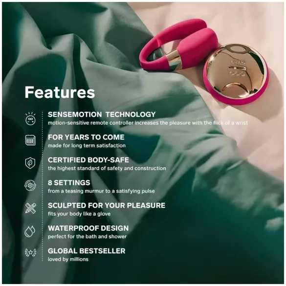 LELO Tiani 3 - δονητής ζευγαριών - σιλικόνη - ροζ