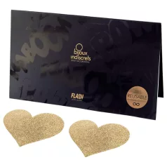   Bijoux Indiscrets Flash - αυτοκόλλητα γκλίτερ καρδιά για θηλές (χρυσό)