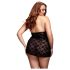 BACI Plus Size - δαντελένιο babydoll με λαιμός - μαύρο (XL-XXL)