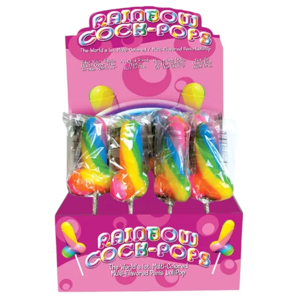 Rainbow Cock Pop - γλειφιτζούρι-πέος (85g) - με γεύση φρούτων