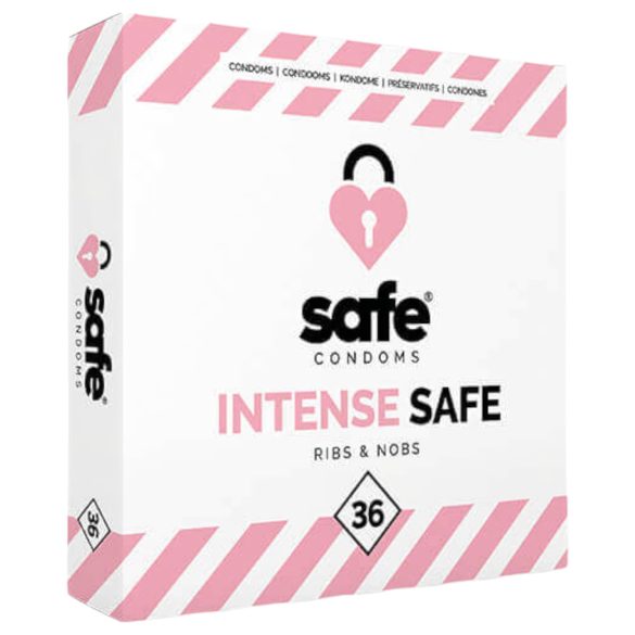 SAFE Intense - Ριγέ και με κουκκίδες προφυλακτικά (36 τεμάχια)