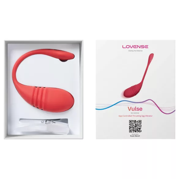 Lovense Vulse - φορητό δονητικό αυγό με λειτουργία ώθησης, ελεγχόμενο μέσω εφαρμογής (κόκκινο)